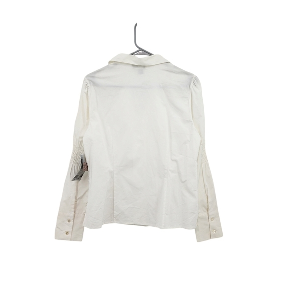 Samuel Dong Women's Cotton Stretch Smock Button Front Shirt - L - Picture 6 of 7